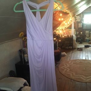 Long, flowing lavender dress